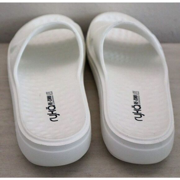Ryka Women's Sz 12M Brilliant White Restore Recovery Slip-On Slide Sandals - Picture 4 of 8